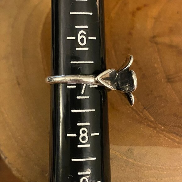 RETIRED James Avery April Flower Ring, Size 7 - Picture 2 of 4